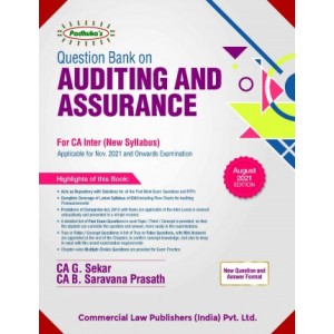 Padhuka's Question Bank on Auditing & Assurance for CA Inter November 2021 Exam [New Syllabus] by CA, G, Sekar, CA. B. Saravana Prasath | Commercial Law Publisher